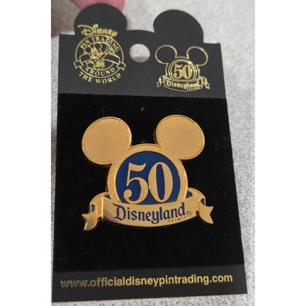 Disneyland 50th Mouse Ears Collectible Pin NEW